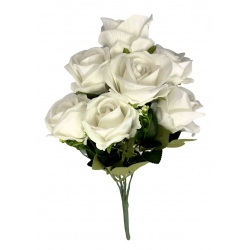Rose Bouquet White (7) 16"